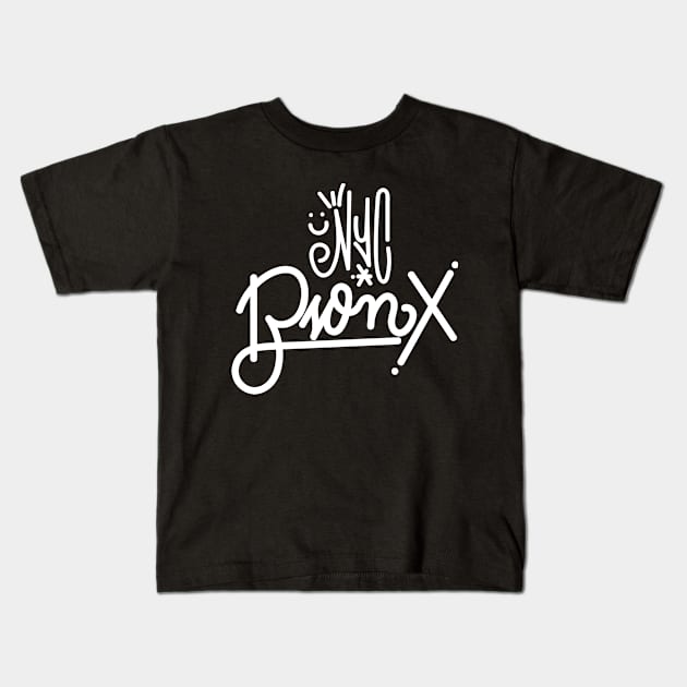 Bronx New York Graffiti Tag by a Wordsmith - Authentic Urban Design Kids T-Shirt by Boogosh